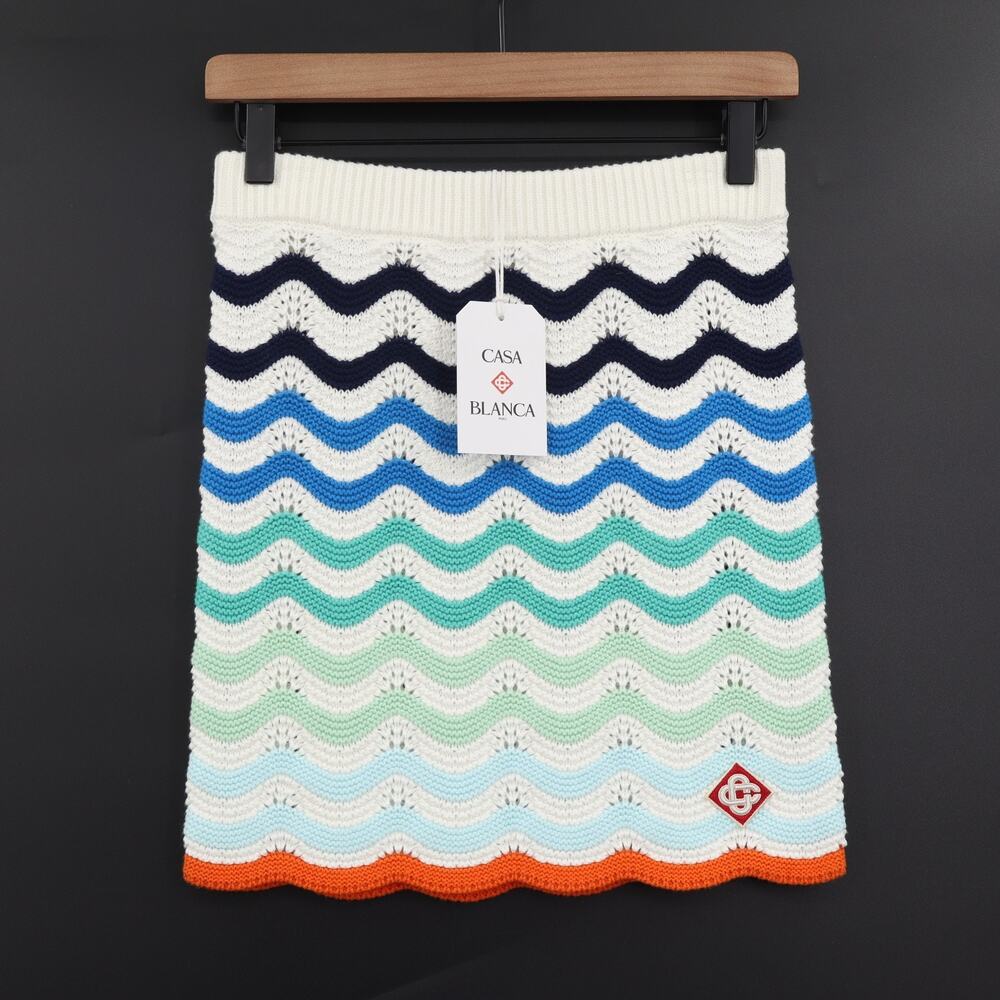 Casa Blanca Women's Gradient Wave Crochet Skirt Multi Color Sz XS NEW